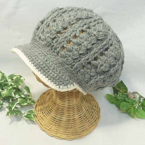 ○○玉編みのキャスケット（グレー） キャスケット TOM屋 通販