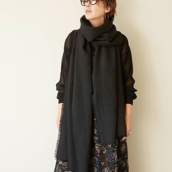 linen wool stall (black) 2枚目の画像