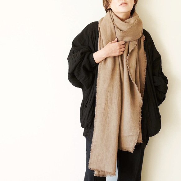 linen wool stall (beige) 2枚目の画像