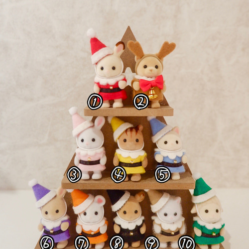 ファッションデザイナー シルバニアファミリー赤ちゃんサイズ カラフル クリスマス クラフト・布製品