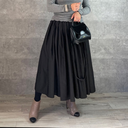 【定価22,000円】フェンネル　シャカシャカロングスカート　ブラック　M 定価22,000円】フェンネル シャカシャカロングスカート ブラック