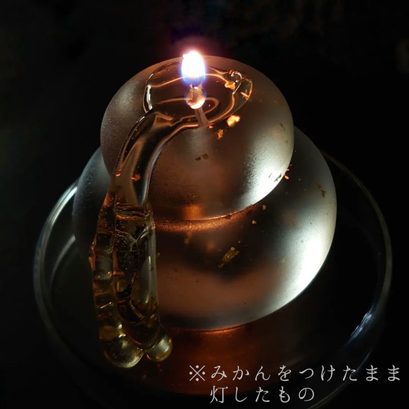 曇硝子キャンドル「鏡餅」 8枚目の画像