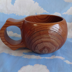 ツートンケヤキの一木彫りコーヒーカップ 6枚目の画像