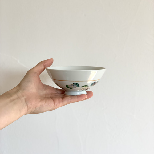 清水焼 手描き 秀峰 緑 交趾(こうち) 夫婦茶碗 お茶碗 11404372.JPG?20110613221431