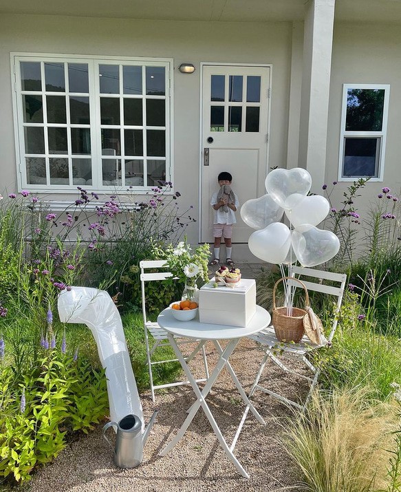 新作誕生日 飾り付け 結婚式ハートバルーンセット　バースデー　パーティー　誕生日　　ホワイト　風船おしゃれ 8枚目の画像