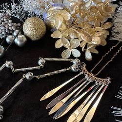 【豪華】 髪飾り 成人式髪飾り 卒業式髪飾り 簪付き 水引 白 金 銀 ベージュ 8枚目の画像