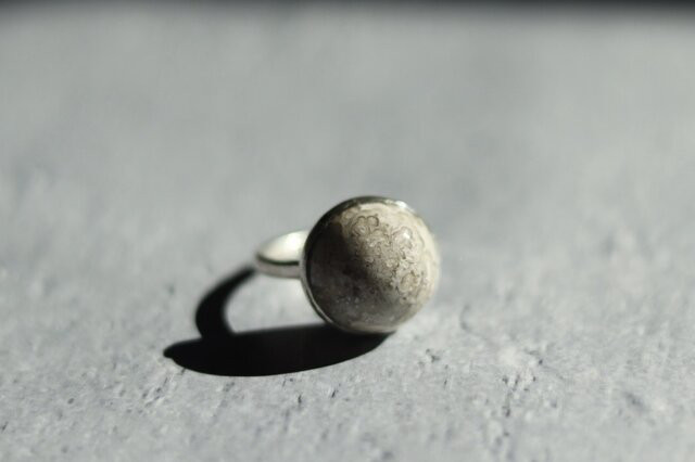 まんまるレースアゲートのゆびわ