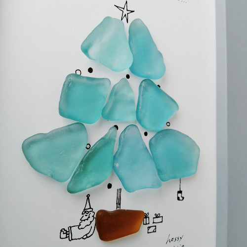 ꨄMiria✿様 シーグラスアート『Happy Happy Christmas』