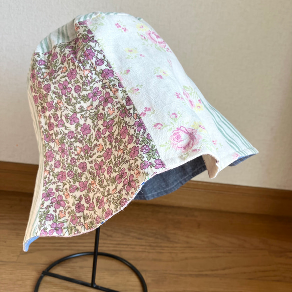 【sale　B品】チューリップハット　56ｃｍ　リバーシブル③ 11枚目の画像