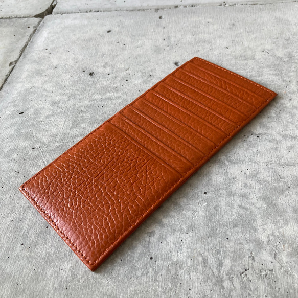 【本革】両面スリムカードケース ロング／プレゼント 仕事用アイテム コンパクト スリム カード収納　GZCH-A492 4枚目の画像