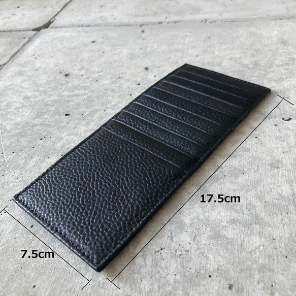 【本革】両面スリムカードケース ロング／プレゼント 仕事用アイテム コンパクト スリム カード収納　GZCH-A492 2枚目の画像