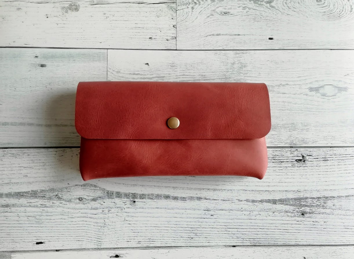 長財布（チョコ） ポーチのようなふっくら長財布 ミニバッグ レザーウォレット お財布ポーチ ポシェット