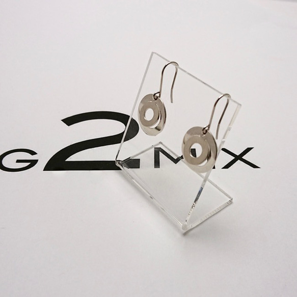 【G2MIX】Silver925 ダブルサークルピアス 5枚目の画像