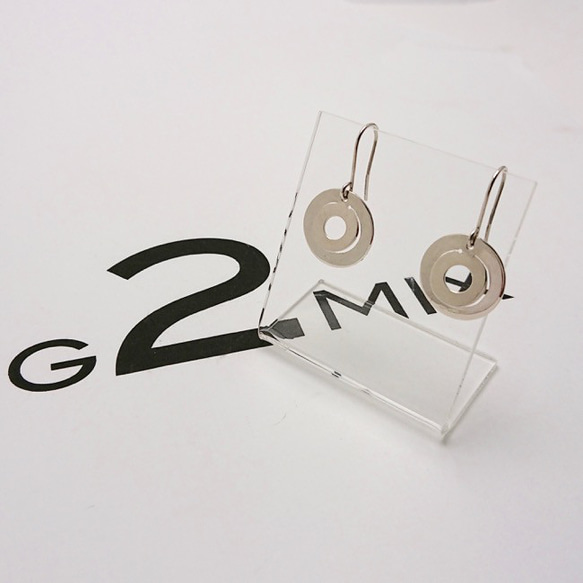 【G2MIX】Silver925 ダブルサークルピアス 7枚目の画像