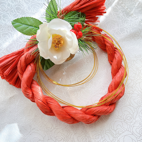 早期ご予約】再販! めでたい紅白の正月飾り しめ縄飾り しめ縄リース