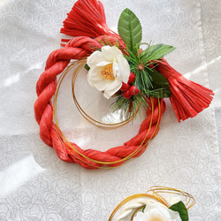 早期ご予約】再販! めでたい紅白の正月飾り しめ縄飾り しめ縄リース