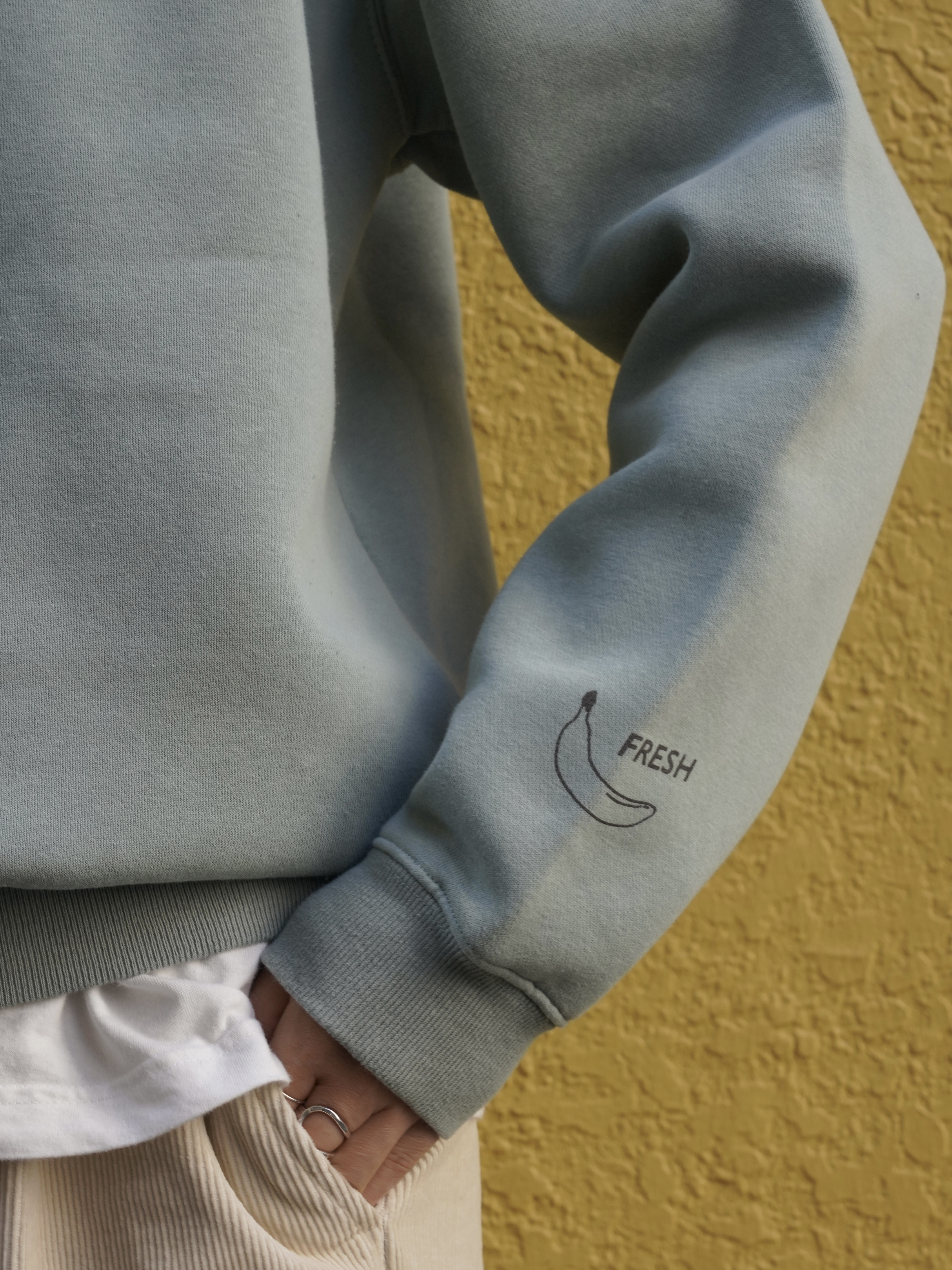 販売再開【裏起毛くすみミント】S〜XLサイズ/FRESHバナナスウェット