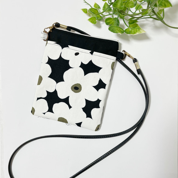北欧風 花柄 スマホショルダー スマホポシェット スマホポーチ