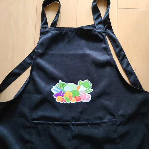 食材 ①アイロンプリントシート W150mm×H86mm エプロン KYOTO STICKER