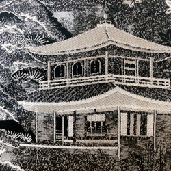帯のタペストリー　寺院と五重塔文様　帯リメイク212 7枚目の画像