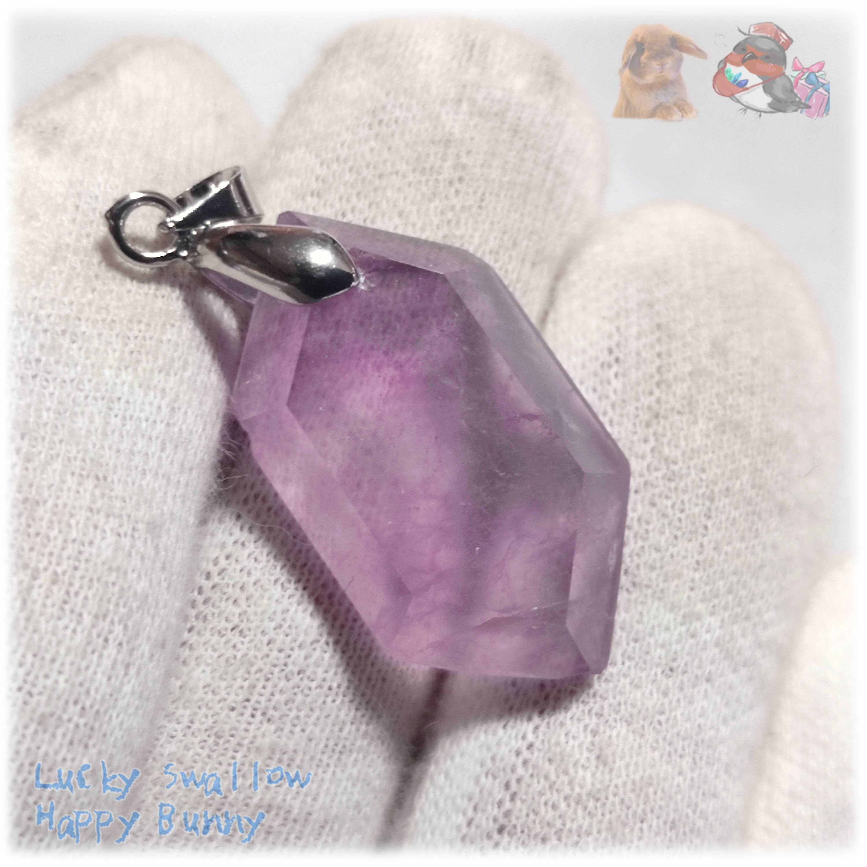 すてき色♪ パープルフローライト ネックレス ペンダント No.5263