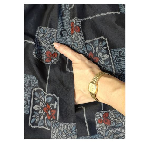 村山大島紬のワンピース　L-LL  秋冬 村山大島紬】着物リメイクワンピースsizeフリー No.187