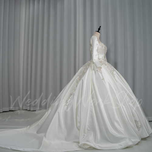 結婚式/高級 ウエディングドレス オーダーメイド可能 長袖 華やかな 