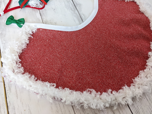 受注　クリスマスマント③赤（Ｌ）　コスプレ　超小型犬　猫用 5枚目の画像