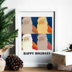 おしゃれなクリスマスポスター、サンタクロース、様々なインテリアスタイルに、北欧、シンプル、ミニマル。【C-0289】 1枚目の画像