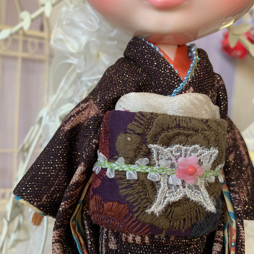 ERIKA様お取り置き ブライス用アウトフィット 帯 着物 振袖 ERIKA様お