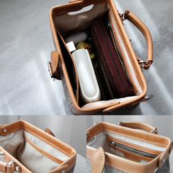 人氣爆棚的「羊毛與皮革組合」！橫扣包，手工皮革單肩包，女士必備 第16張的照片