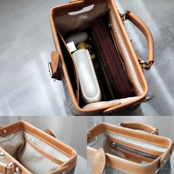 人氣爆棚的「羊毛與皮革組合」！橫扣包，手工皮革單肩包，女士必備 第16張的照片