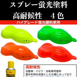 蛍光スプレー塗料 ファイヤーフライ 高耐候性 [徳用4本セット] 4色