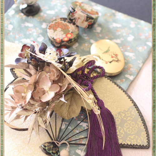 Creema限定お正月2026・シックでお洒落なお正月飾り 長寿祝いに