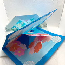 ポップアップカード花束カード青ブルー 19枚目の画像