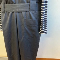 促銷價 Rakuchin 背帶褲❤️無袖 sarouel 背帶褲 黑色（尺碼 L 至 LL） 第12張的照片