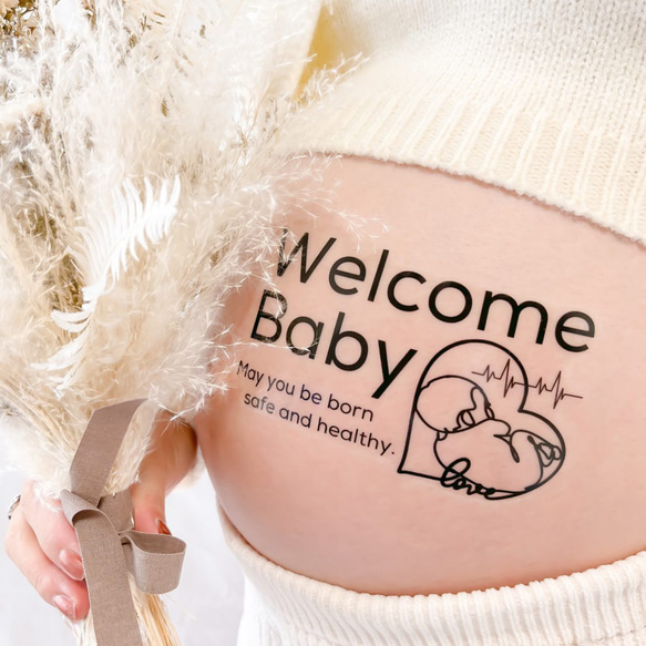 b-2】マタニティフォトシール タトゥーシール 妊婦 赤ちゃん