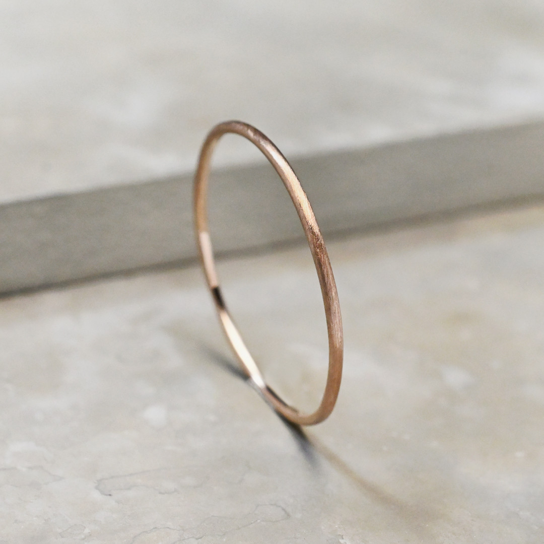 つや消し K18PGピンクゴールドプレーンリング 0.8mm幅 マット｜K18PG RING｜901