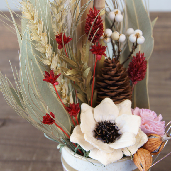 【12/30発送】【毎年大人気！】門松風アレンジ（小）　X402 3枚目の画像