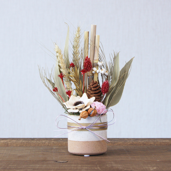【12/30発送】【毎年大人気！】門松風アレンジ（小）　X402 1枚目の画像