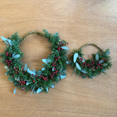 クリスマスリースフレッシュS森の実 リース Green＋Lab 通販
