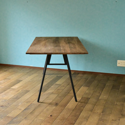 【120㎝】ダイニングテーブル　アイアン脚　ミディアムブラウン120㎝　無垢材　ヒノキ 7枚目の画像