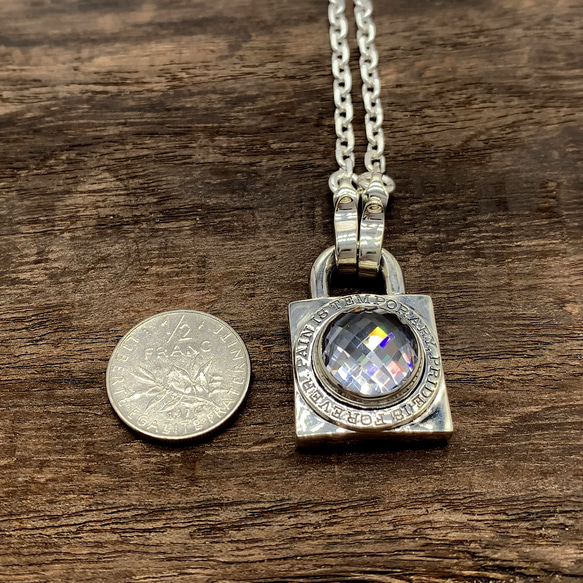 南京錠 ネックレス/シルバー925 つけっぱなし/シルバーネックレス メンズ/パンクロック/男性へのプレゼント/137 IS