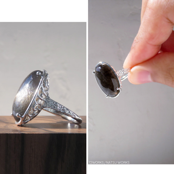 ブラック サンストーン リング / Black Sunstone Ring 2枚目の画像