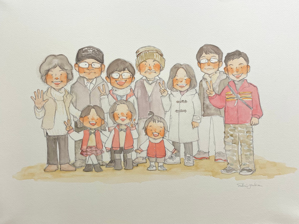 【2024秋冬新作】 A4】集合似顔絵 通販｜Creema 似顔絵屋ひなたぼっこ イラスト イラスト