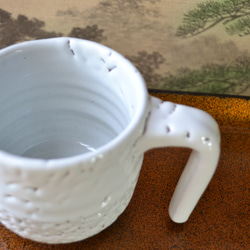 【再入荷！】マグカップ(かいらぎ)　ストレート　コーヒーカップ　★萩焼　 4枚目の画像