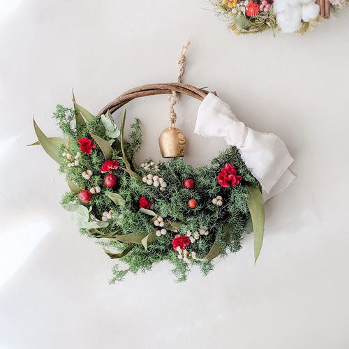 ベルのクリスマスリース 〜 ナチュラル リース mamemona 通販 14943629