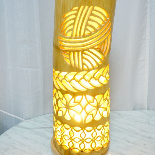 竹灯り・竹あかり・竹灯籠・竹灯篭・竹ランプ ～～ 繊細彫り☆竹球美