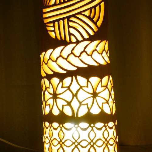 竹灯り・竹あかり・竹灯籠・竹灯篭・竹ランプ ～～ 繊細彫り☆竹球美