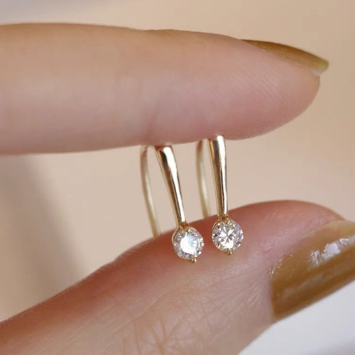 天然ダイヤモンドピアス0.2ct k18 ピアス（フック・チェーン） パール